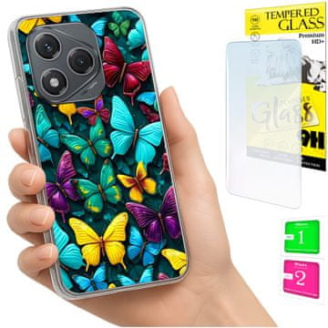 shumee Ovitek za Honor 400 Lite FOTO na hrbtni strani grafike z metulji + 9H steklo
