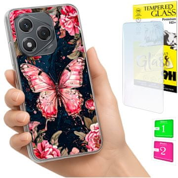 shumee Ovitek za Honor 400 Lite FOTO zadnja stran grafični metulj + 9H steklo