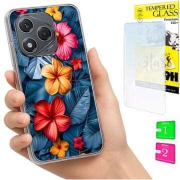 shumee Ovitek za Honor 400 Lite FOTO zadnja stran grafike rože + 9H STEKLO
