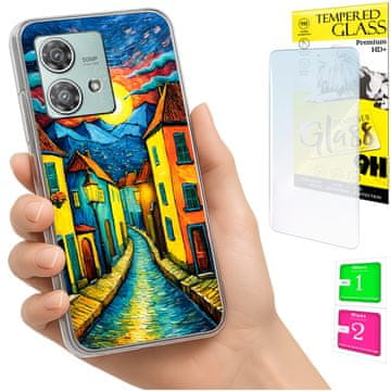 shumee Ovitek za Motorola Edge 40 Neo FOTO zadnja stran umetniško + 9H steklo