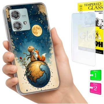 shumee Ovitek za Motorola Edge 40 Neo FOTO ovitek zadnji ovitek Lisek + 9H steklo