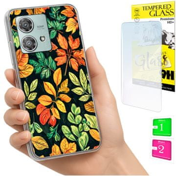 shumee Ovitek za Motorola Edge 40 Neo FOTO zadnji ovitek z listi + 9H steklo