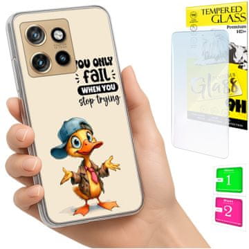 shumee Ovitek za Motorola Edge 50 Neo FOTO ovitek z zaščitnim ovitko za hrbet + 9H steklo