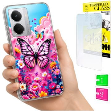 shumee Ovitek za Realme 14 5G / 14T 5G FOTO ovitek z motivom metulja + 9H steklo