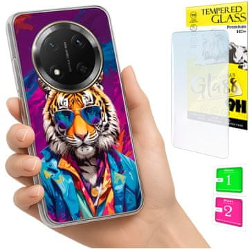shumee Ovitek za Honor Magic7 Lite FOTO zadnja stran grafike Tiger + STEKLO
