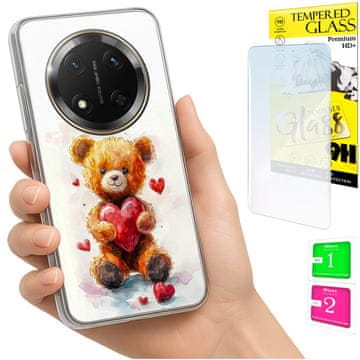 shumee Ovitek za Honor Magic7 Lite FOTO zadnja stran grafičen medvedek + STEKLO