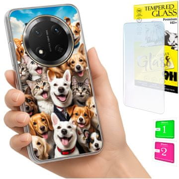 shumee Ovitek za Honor Magic7 Lite FOTO zadnja stran grafike psi + STEKLO