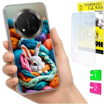 shumee Ovitek za Honor Magic7 Lite FOTO zadnja stran grafike zajec + STEKLO