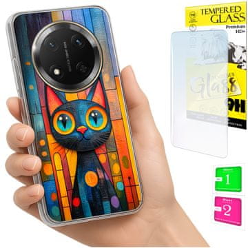 shumee Ovitek za Honor Magic7 Lite FOTO zadnja stran grafike mucek + STEKLO