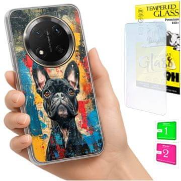 shumee Ovitek za Honor Magic7 Lite FOTO ovitek s grafiko psa + STEKLO