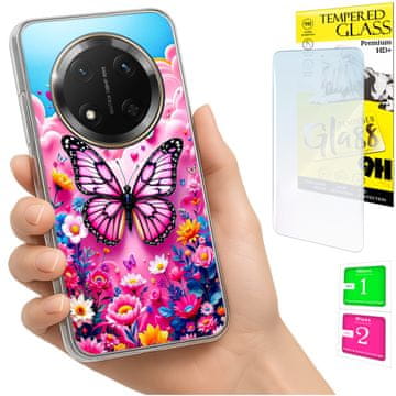 shumee Ovitek za Honor Magic7 Lite FOTO zadnja stran grafičen metulj + STEKLO