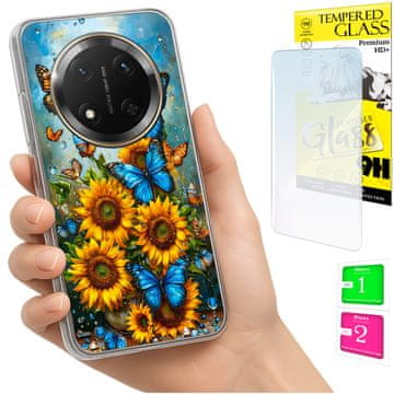 shumee Ovitek za Honor Magic7 Lite FOTO zadnja stran grafike metulji + STEKLO