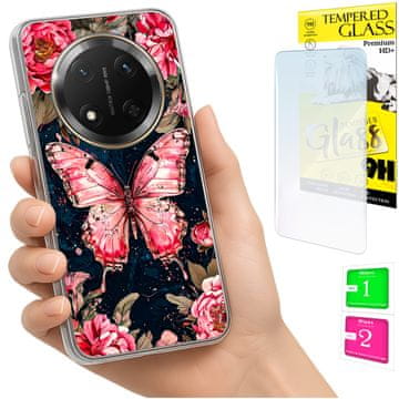 shumee Ovitek za Honor Magic7 Lite FOTO zadnja stran grafičen metulj + STEKLO