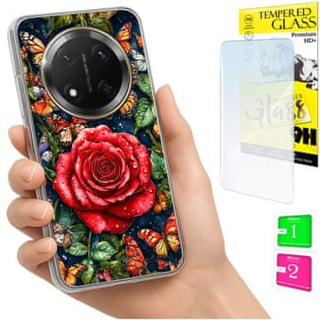 shumee Ovitek za Honor Magic7 Lite FOTO zadnja stran grafike metulji + STEKLO