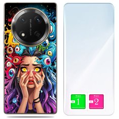 shumee Ovitek Honor Magic7 Lite FOTO ovitek zadnja stran grafika oči + STEKLO