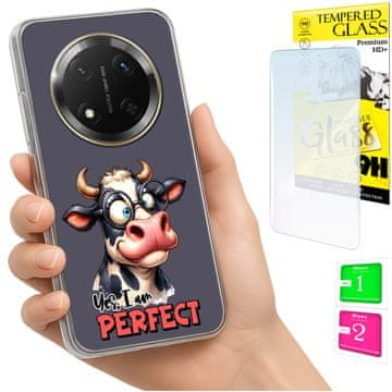 shumee Ovitek za Honor Magic7 Lite FOTO zadnja stran grafični slon + STEKLO