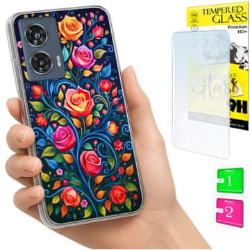 shumee Ovitek za Motorola Edge 50 Fusion FOTO zadnja stran rožice + 9H STEKLO