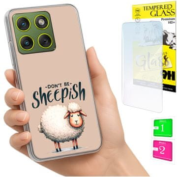 shumee Ovitek za Motorola Edge 70 FOTO - zadnja stran z grafiko ovce + STEKLO