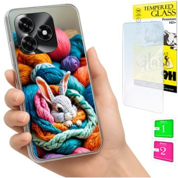 shumee Ovitek za Honor X5C Plus / X5C 4G FOTO ovitek Rabbit + 9H STEKLO