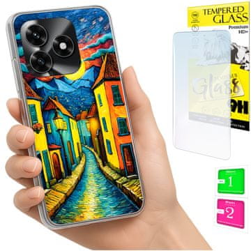 shumee Ovitek za Honor X5C Plus / X5C 4G FOTO ovitek za hrbtno stran + 9H STEKLO
