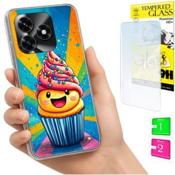 shumee Ovitek za Honor X5C Plus / X5C 4G FOTO torta + 9H steklo