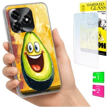 shumee Ovitek za Honor X5C Plus / X5C 4G FOTO ovitek z avokadom in 9H steklom