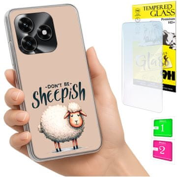 shumee Ovitek za Honor X5C Plus / X5C 4G FOTO ovitek zadnji ovitek ovca + 9H steklo