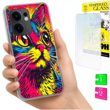 shumee Ovitek za Oppo Reno 13F 5G / 13 FS 5G FOTO ovitek z zaščitnim ovitko iz stekla 9H