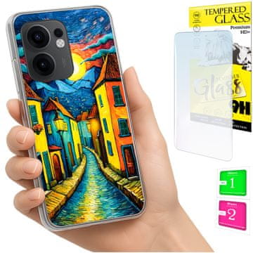 shumee Ovitek za Oppo Reno 13F 5G / 13 FS 5G PHOTO ovitek z zaščitnim steklom 9H