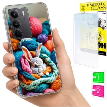 shumee Ovitek za Realme C75 / 14X 5G FOTO ovitek Rabbit + 9H STEKLO