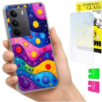 shumee Ovitek za Realme C75 / 14X 5G FOTO ovitek valovi + 9H STEKLO
