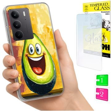 shumee Ovitek za Realme C75 / 14X 5G FOTO Ovitek z avokadom in 9H steklom