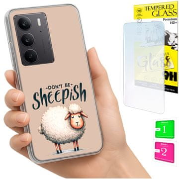 shumee Ovitek za Realme C75 / 14X 5G FOTO ovitek zadnji ovitek ovca + 9H STEKLO