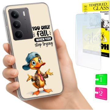 shumee Ovitek za Realme C75 / 14X 5G FOTO ovitek z zaščitnim ovitko iz umetnega materiala + 9H steklo