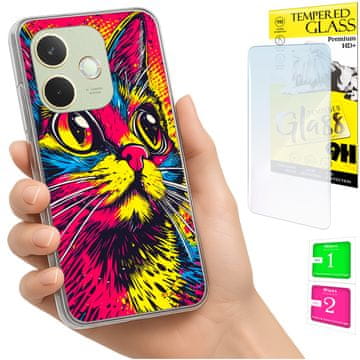 shumee Ovitek za Oppo A5 Pro FOTO zadnja stran grafike mucek + 9H STEKLO