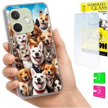 shumee Ovitek za Oppo A5 Pro FOTO zadnja stran grafike psi + 9H steklo