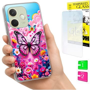 shumee Ovitek za Oppo A5 Pro FOTO zadnja stran grafični metulj + 9H steklo