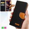 Denarnica za Xiaomi Redmi 15C 5G 173mm / Poco C85 - črno platneno ohišje + STEKLO