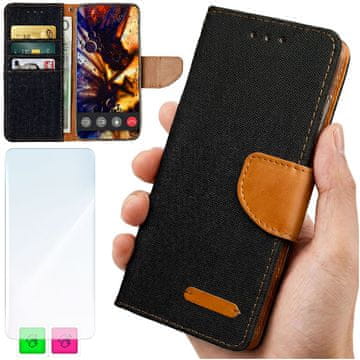 shumee Denarnica za Xiaomi Redmi 15C 5G 173mm / Poco C85 - črno platneno ohišje + STEKLO