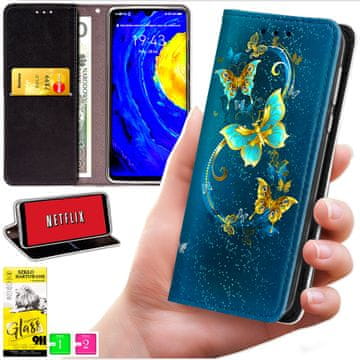 shumee Denarnica za Samsung Galaxy A36 / A56 - ovitek BLUEMOON s potiskom + 9H steklo