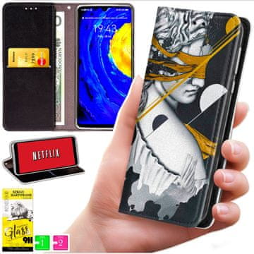 shumee Denarnica za Honor X7d / 400 Smart - BLUEMOON ovitek s potiskom + 9H steklo