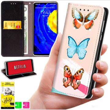 shumee Denarnica za Honor X7d / 400 Smart - BLUEMOON ovitek s potiskom + 9H steklo