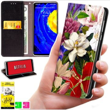 shumee Denarnica za Honor X7d / 400 Smart - BLUEMOON ovitek s potiskom + 9H steklo