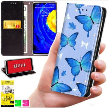 shumee Denarnica za Honor 400 Lite - ovitek BLUEMOON s potiskom + 9H steklo