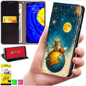 shumee Denarnica za Samsung Galaxy A36 / A56 - ovitek BLUEMOON s potiskom + 9H steklo