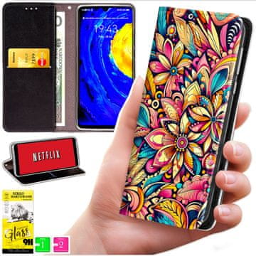 shumee Denarnica za Oppo A5 Pro - BLUEMOON Cover Print + 9H STEKLO