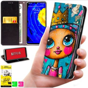 shumee Denarnica za Oppo A5 Pro - BLUEMOON Cover Print + 9H STEKLO