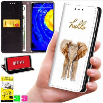shumee Denarnica za Honor Magic7 Lite - ovitek BLUEMOON, tisk + 9H steklo