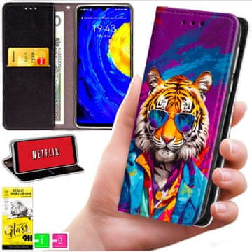 shumee Denarnica za Samsung Galaxy A36 / A56 - ovitek BLUEMOON s potiskom + 9H steklo