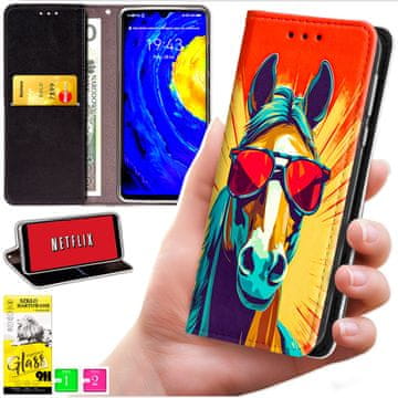 shumee Denarnica za Oppo Find X9 - ovitek BLUEMOON, tisk + 9H steklo